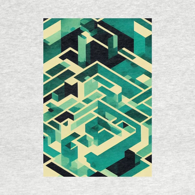 Space Distorted Maze Watercolour Pattern by Kokozo